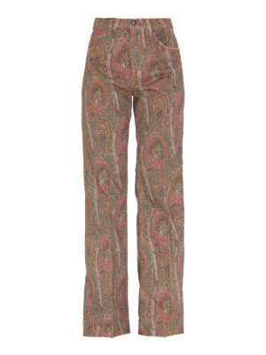 ETRO: straight leg jeans - Paisley patterned jeans