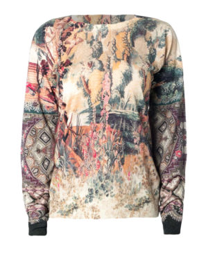 ETRO: t-shirts - Cashmere and silk floral T-shirt