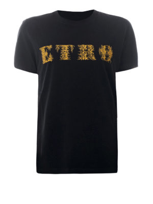 ETRO: t-shirts - Floral ramage logo print T-shirt