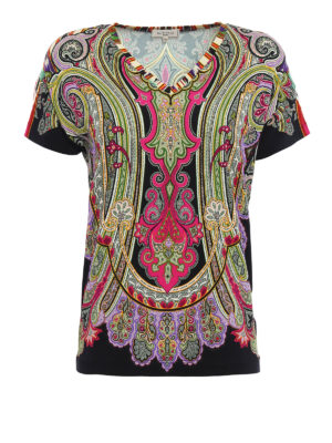 ETRO: t-shirt - T-shirt in jersey stampato