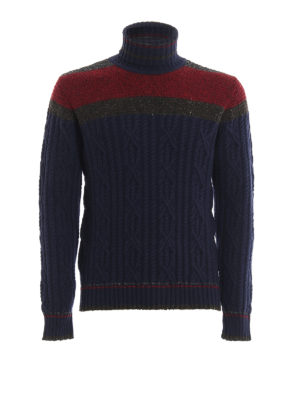 ETRO: Turtlenecks & Polo necks - Cable knit wool turtleneck sweater