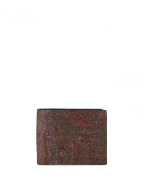 ETRO: portafogli - Portafoglio marrone in tessuto paisley