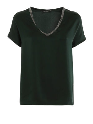 FABIANA FILIPPI: blouses - Monili V-neck silk blouse