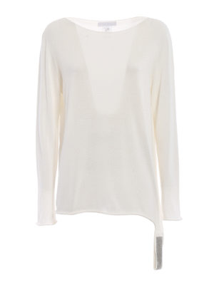 Fabiana Filippi: boat necks - Embellished hem cotton sweater