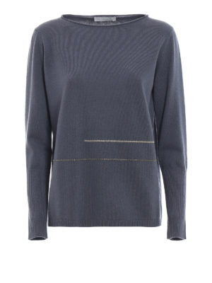 FABIANA FILIPPI: maglia collo a barchetta - Soffice pull in merino con punto luce