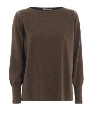 FABIANA FILIPPI: maglia collo a barchetta - Pull con punto luce in lana seta e cashmere