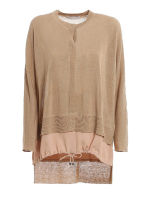 FABIANA FILIPPI: cardigans - Asymmetric hem linen cardigan