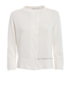 Fabiana Filippi: cardigans - Light spot detail white cardigan