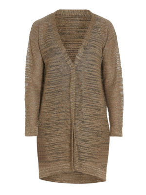 FABIANA FILIPPI: cardigans - Lurex detailed linen blend cardigan