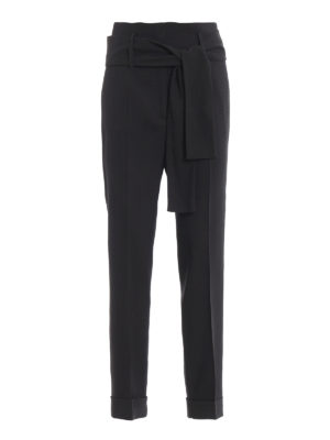 FABIANA FILIPPI: pantaloni casual - Pantaloni crop a vita alta con cintura