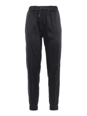 FABIANA FILIPPI: pantaloni casual - Pantaloni Gubbio in seta stretch nera