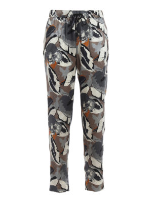 FABIANA FILIPPI: pantaloni casual - Pantaloni Gubbio in twill di seta stampata