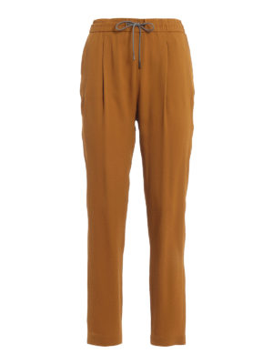 FABIANA FILIPPI: pantaloni casual - Pantaloni Spello in misto seta arancio scuro