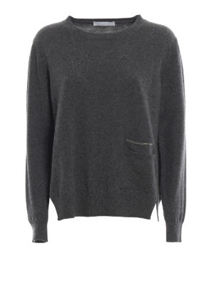 FABIANA FILIPPI: crew necks - Embellished pocket wool blend sweater