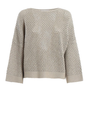 FABIANA FILIPPI: Suéteres con cuello pico - Suéter Cuello Redondo - Beis