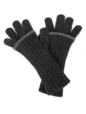 FABIANA FILIPPI: guanti - Guanti in lana seta e cashmere con monile