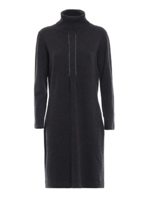 FABIANA FILIPPI: abiti al ginocchio - Abito in lana e seta con dettaglio gioiello