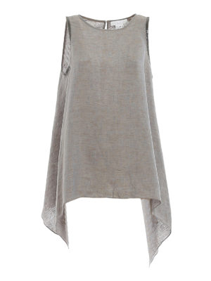 FABIANA FILIPPI: knee length dresses - Sleeveless linen dress