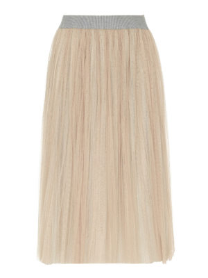 FABIANA FILIPPI: Knee length skirts & Midi - Pleated tulle midi skirt