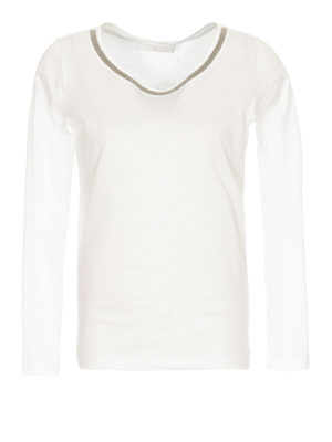 FABIANA FILIPPI: t-shirts - Embellished crew neck T-shirt