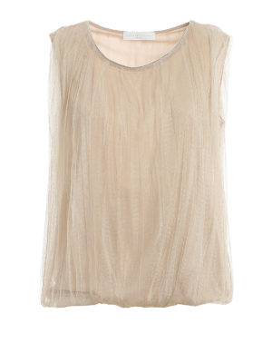 FABIANA FILIPPI: Tops & Tank tops - Brass detailed tulle top