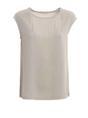 FABIANA FILIPPI: Tops y camisetas sin mangas - Top - Marrón Topo