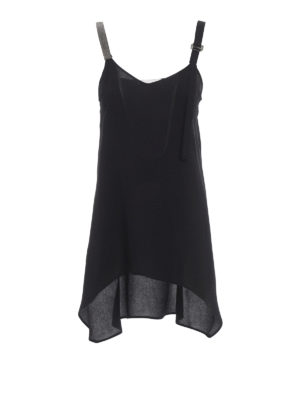 FABIANA FILIPPI: Top e canotte - Top in misto seta nero con scollo a V