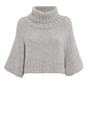 FABIANA FILIPPI: maglia a collo alto e polo - Pull crop ghiaccio luccicante a collo alto