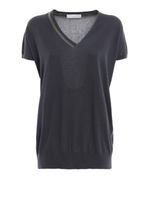 FABIANA FILIPPI: maglia collo a v - Pull con scollo a V e punto luce