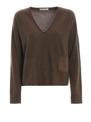 FABIANA FILIPPI: maglia collo a v - Pull scollo a V con punto luce