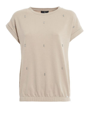 FAY: blouses - Crystal detailed jersey blouse