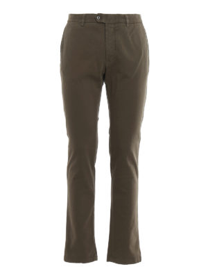 FAY: casual trousers - Army green chino trousers