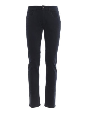 FAY: casual trousers - Blue soft touch twill trousers