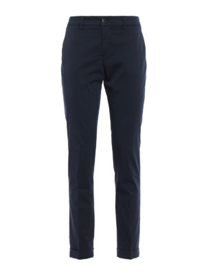 Fay: casual trousers - Blue stretch cotton trousers