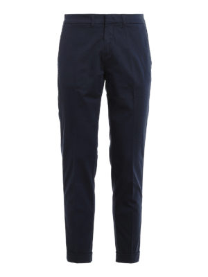FAY: casual trousers - Cotton twill blue trousers