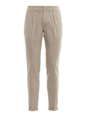 FAY: casual trousers - Soft touch twill chino trousers with darts