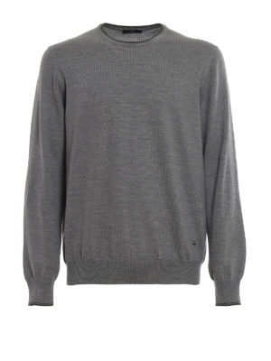 FAY: crew necks - Elbow patch wool sweater