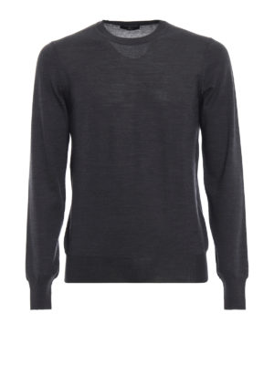 FAY: maglia collo rotondo - Girocollo grigio in lana finissima