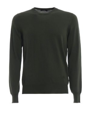 FAY: maglia collo rotondo - Girocollo in cotone pettinato verde scuro