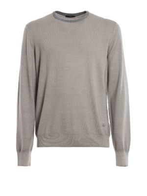 FAY: crew necks - Garment dyed wool sweater