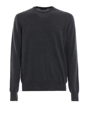 FAY: maglia collo rotondo - Maglia girocollo grigia in lana vergine