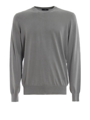 FAY: maglia collo rotondo - Girocollo in cotone pettinato grigio ferro
