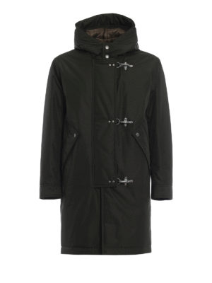 FAY: padded coats - Army green lightly padded parka