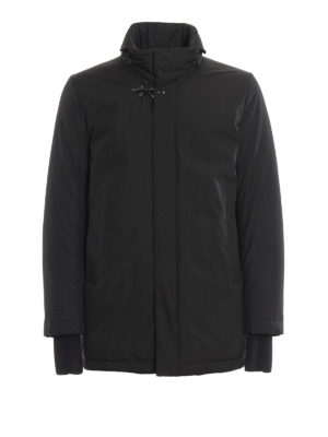 FAY: padded coats - Concealed hood water repellent padded coat