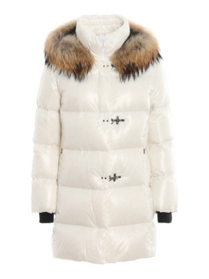 FAY: cappotti imbottiti - Piumino con cappuccio removibile e pelliccia