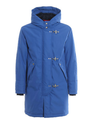 FAY: padded coats - Light blue techno cotton padded coat