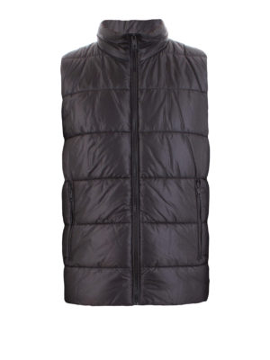 FAY: padded jackets - Black sleeveless padded jacket