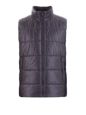 FAY: padded jackets - Blue sleeveless padded jacket