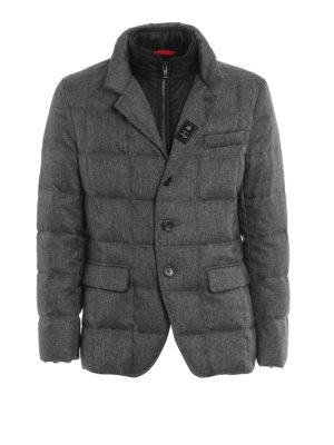 FAY: padded jackets - Double front hooded padded jacket