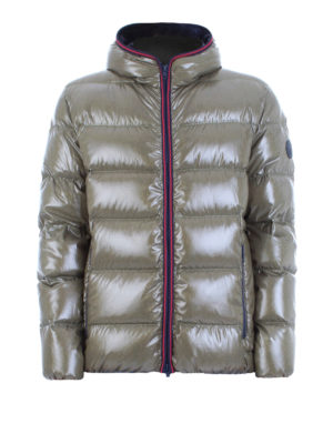 FAY: padded jackets - Glossy quilted hooded puffer jacket
